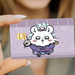 autocollants carte credit dessin anime kawaii motifs alimentaires bordures colorées