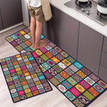 tapis sol moderne patchwork floral multicolore antidérapant extérieur intérieur