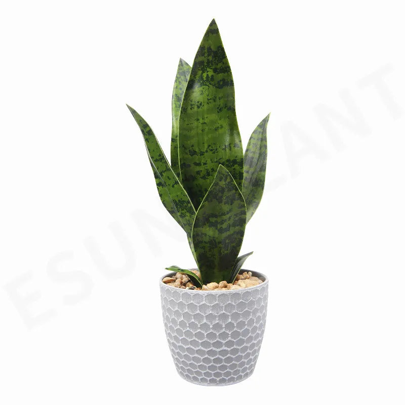 décoration intérieure plante artificielle sansevieria feuilles vertes moderne bureauextérieur anniversaire hawaien