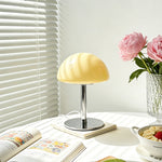 lampe poser moderne jaune blanc contemporain interrupteur tactile verre fer alimentation usb