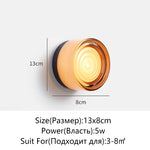 applique murale moderne spirale led verre ambre transparent chambre salon cuisine salle manger