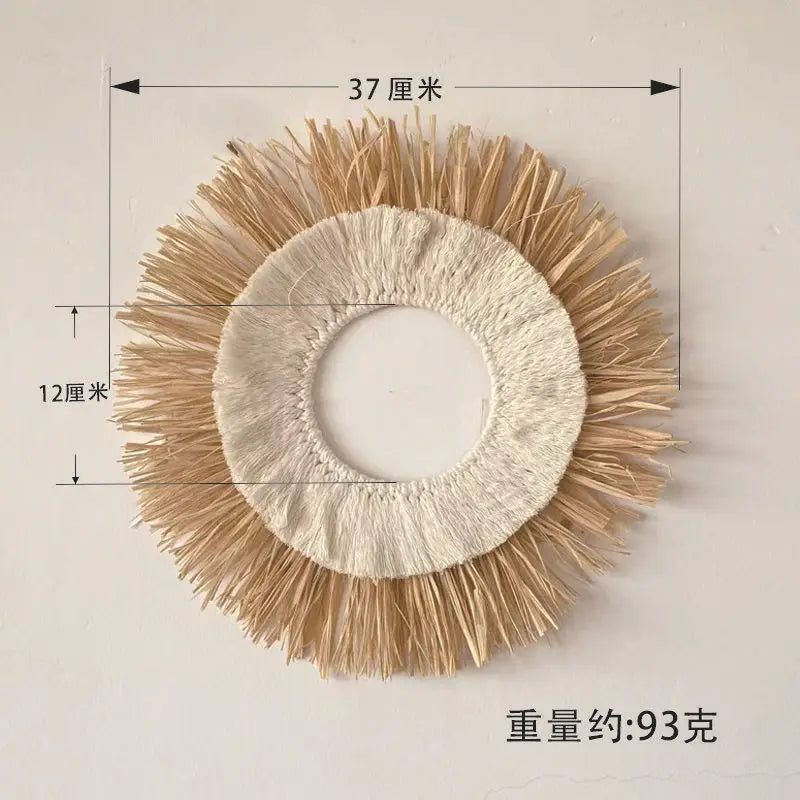 décoration murale bois boho franges colorées naturel moderne minimalisme chambre salon entrée