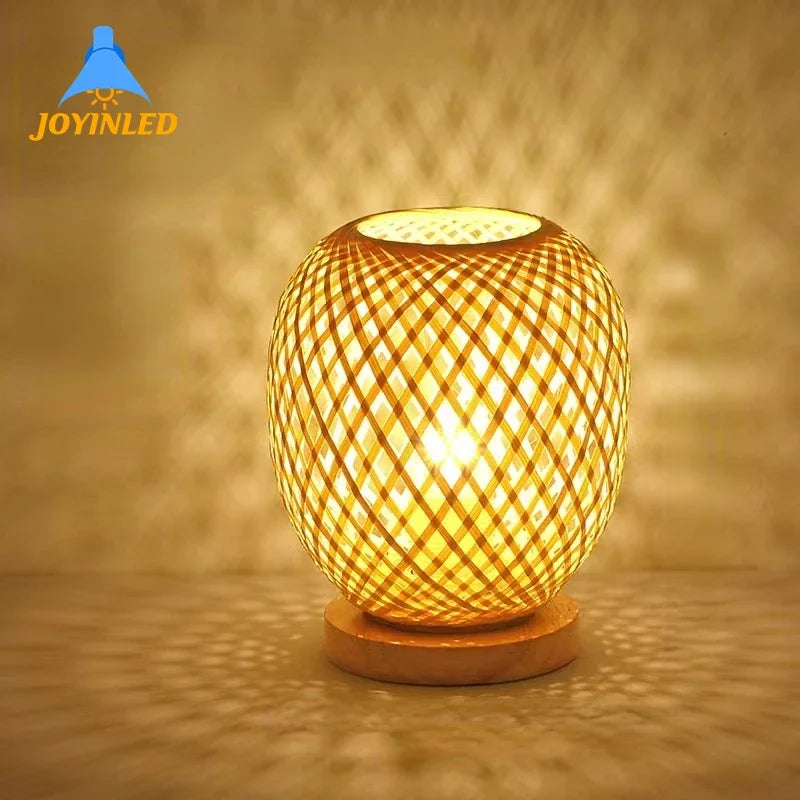 lampe table tissage bambou moderne base bois câble électrique prise eu us uk