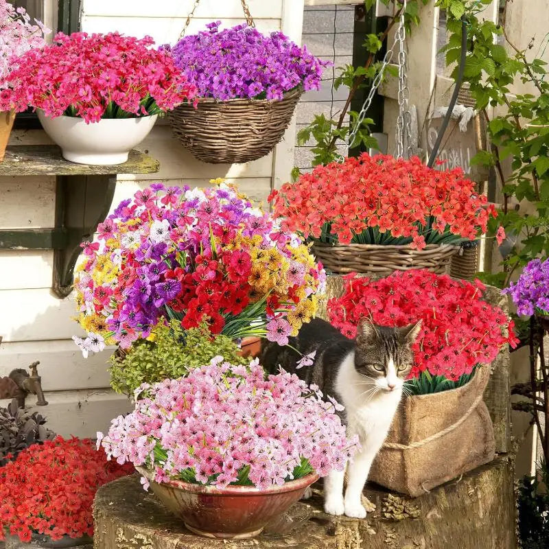 bouquets fleurs artificielles violettes modernes decoration maison intérieur simple petite opacité visible