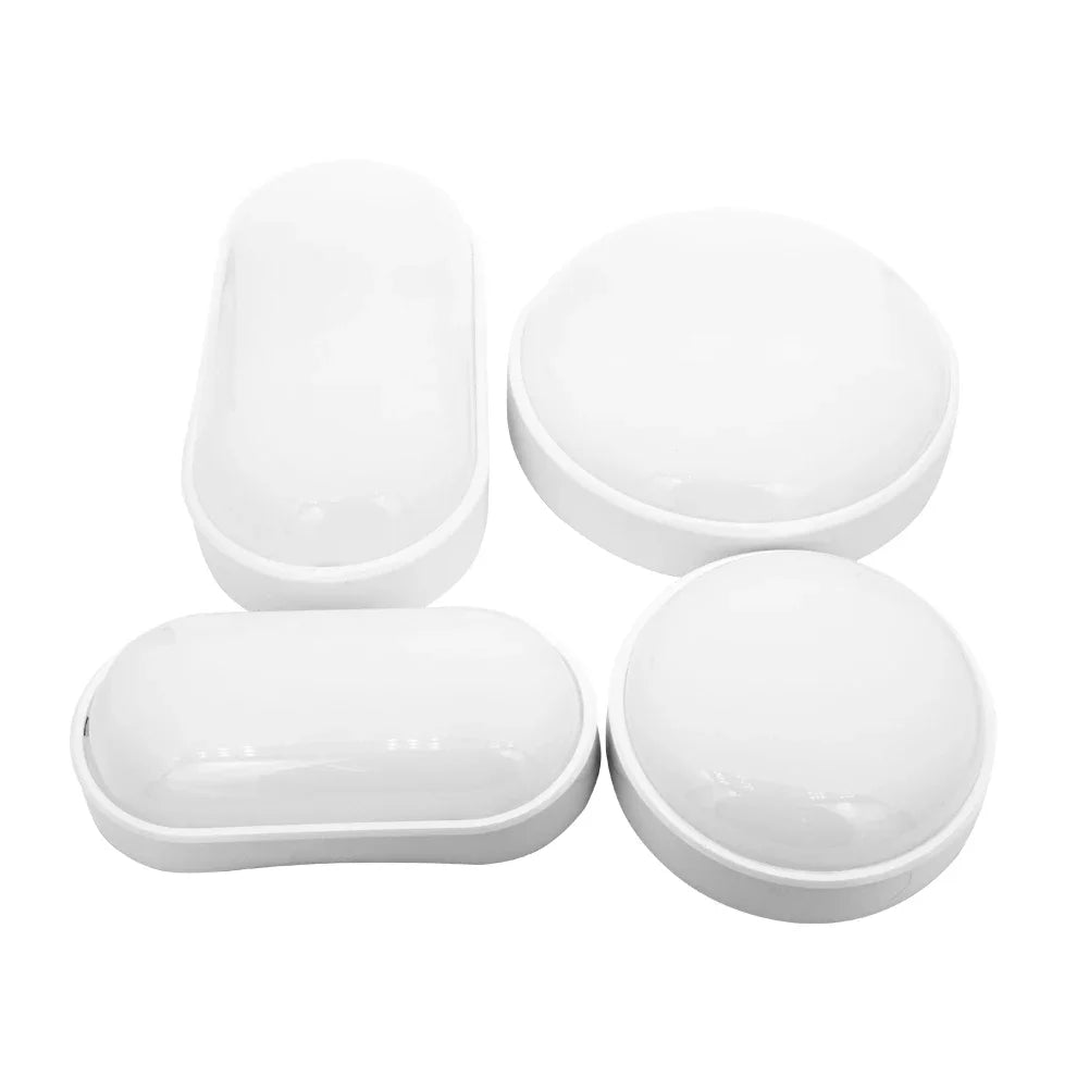 lampe led oval moderne résistante humidité 16w 20w nickel brossé ip65.gca