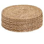 assiettes rustiques tissées lin beige clair artisanal résistant chaleur 7pcs