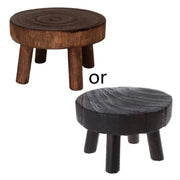 Support plante en bois massif design moderne, support pot fleur rond pour décoration intérieure élégante