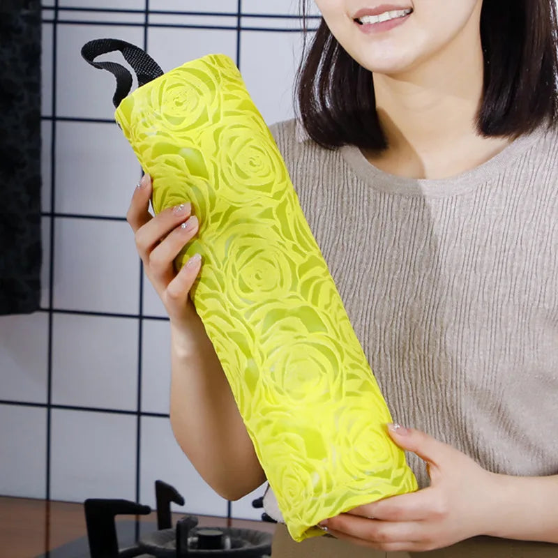 sac main pliable moderne vert citron rose élégant noir fleurs blancversible