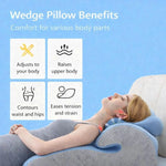 coussin ergonomique bleu clair tissu petits points confort lombaire lecture détente secondaire
