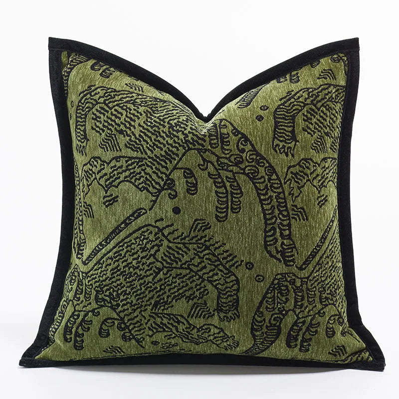 housse coussin carrée jacquard motif abstrait moderne 100 polyester 45x45cm 50x50cm decoration maison adhésif