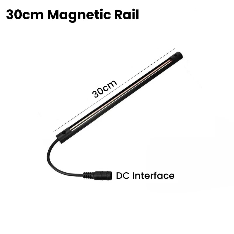 projecteur led noir moderne aimanté rail 12v 2w 2000lm industrial