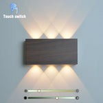lampe murale led portable noir bois moderne adhésive rechargeable tactile type
