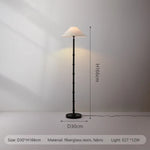 lampe sol moderne bambou noir rayures verticales abatjour tissu 11w led 90260v