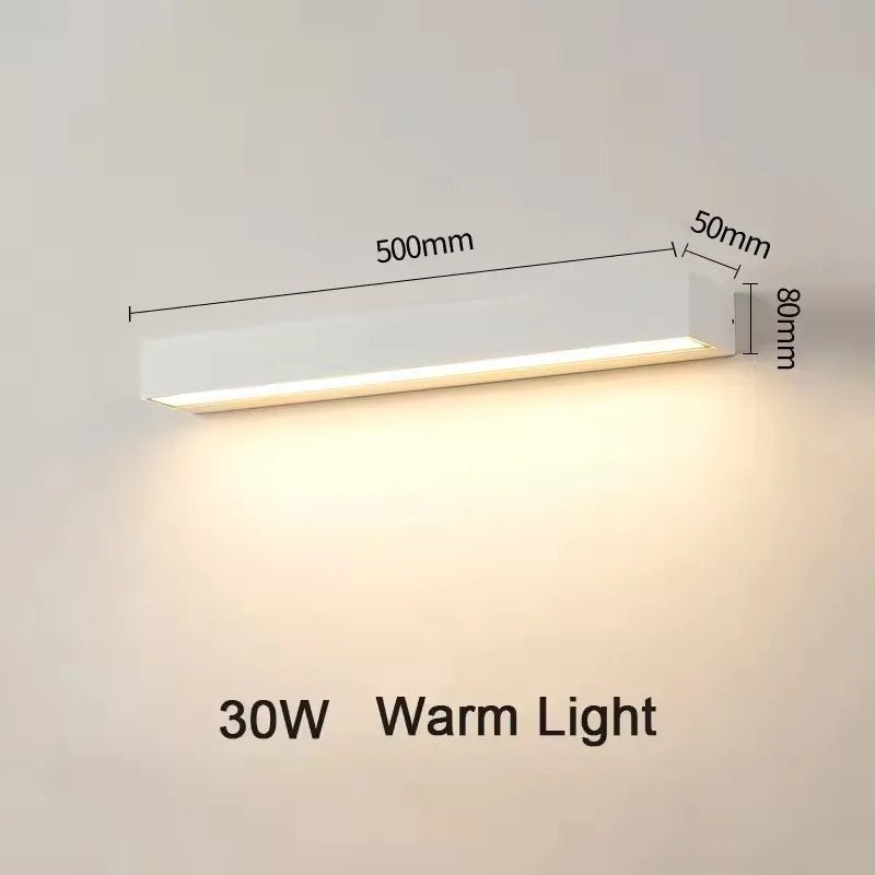 lampes murales led rectangulaires modernes blanc noir ip65 18w 30w étanches contemporaines minimalistes