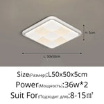 plafonnier led moderne blanc carreaux géométriques intérieur atmosphérique sans télécommande