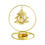 bougeoir artisanal or étoile cœur arbre Noël décoration salon grille bougie fixée tringle
