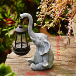 statue éléphant gris texture granulée réaliste lampe solaire led crochetextérieur jardin terrace decoration