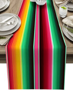 table chemin table lin multicolore rayures jour morts moderne festive