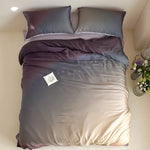 lit drap violet gris moderne ultra doux soyeux housses oreillers taies soft confortable été