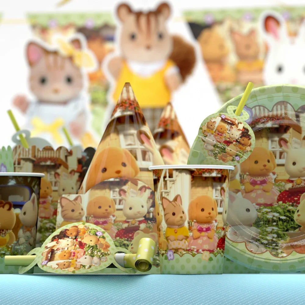 assiettes jetables animaux dessin animé boîtes pop corn gobelets cartes invitation bannières anniversaire enfant