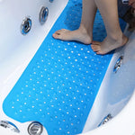 tapis bain antidérapant bleu clair pvc ventouse trous drainage moderne