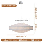 suspension lumineuse tissu blanc beige moderne minimaliste lustre salon chambre intérieur épuré