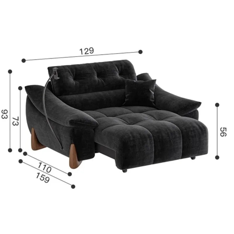 canapé d'angle noir velours moderne pieds bois coussins