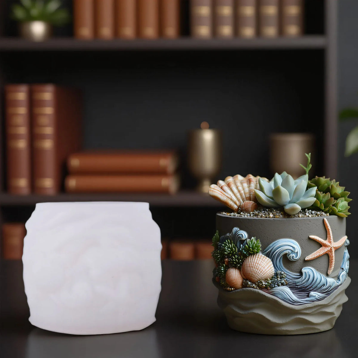 moule silicone vague coquillage étoile mer succulente bougie pinceaux décoration marine ondulée textures motifs