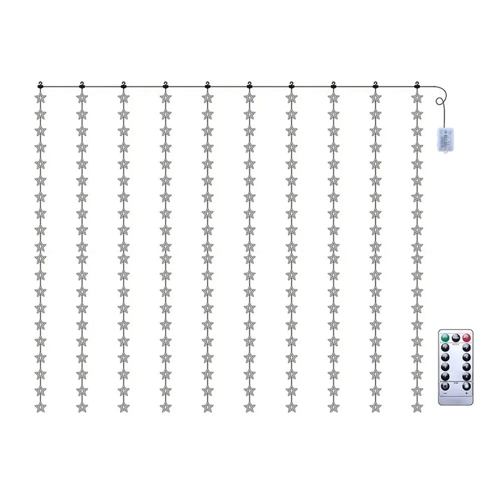guirlande lumineuse étoiles blanc doré moderne télécommande usb batterie