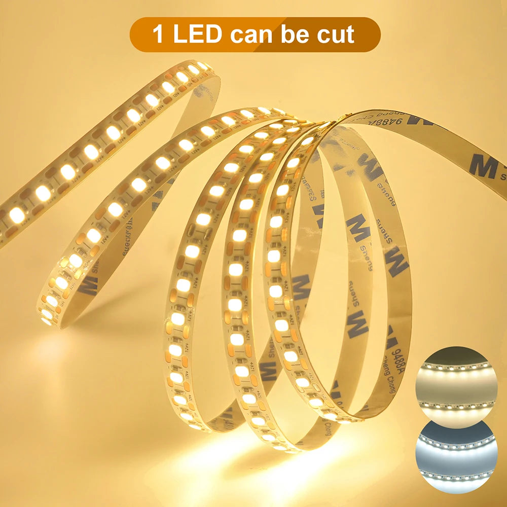 ruban led flexible 120 leds 12v 24v blanc jaune gris adhésif moderne