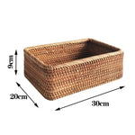 paniers rangement bambou tressé rustique bohème utilisation multiple plateau fruits decoration minimaliste