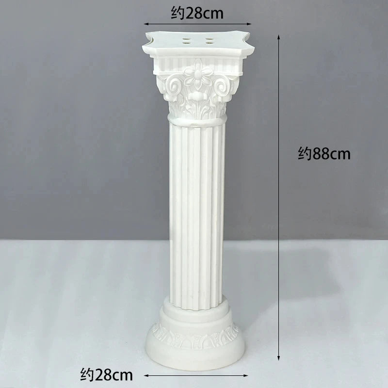 décorations extérieures colonnes romaines blanches vases ornements classiques fêtes anniversaires mariageextérieur