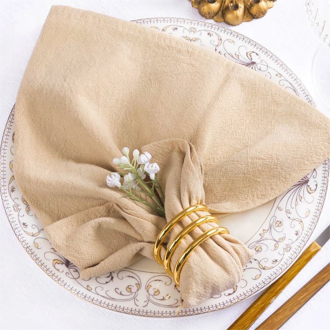 lot 50 serviettes cuisine coton bleu clair clips dorés table