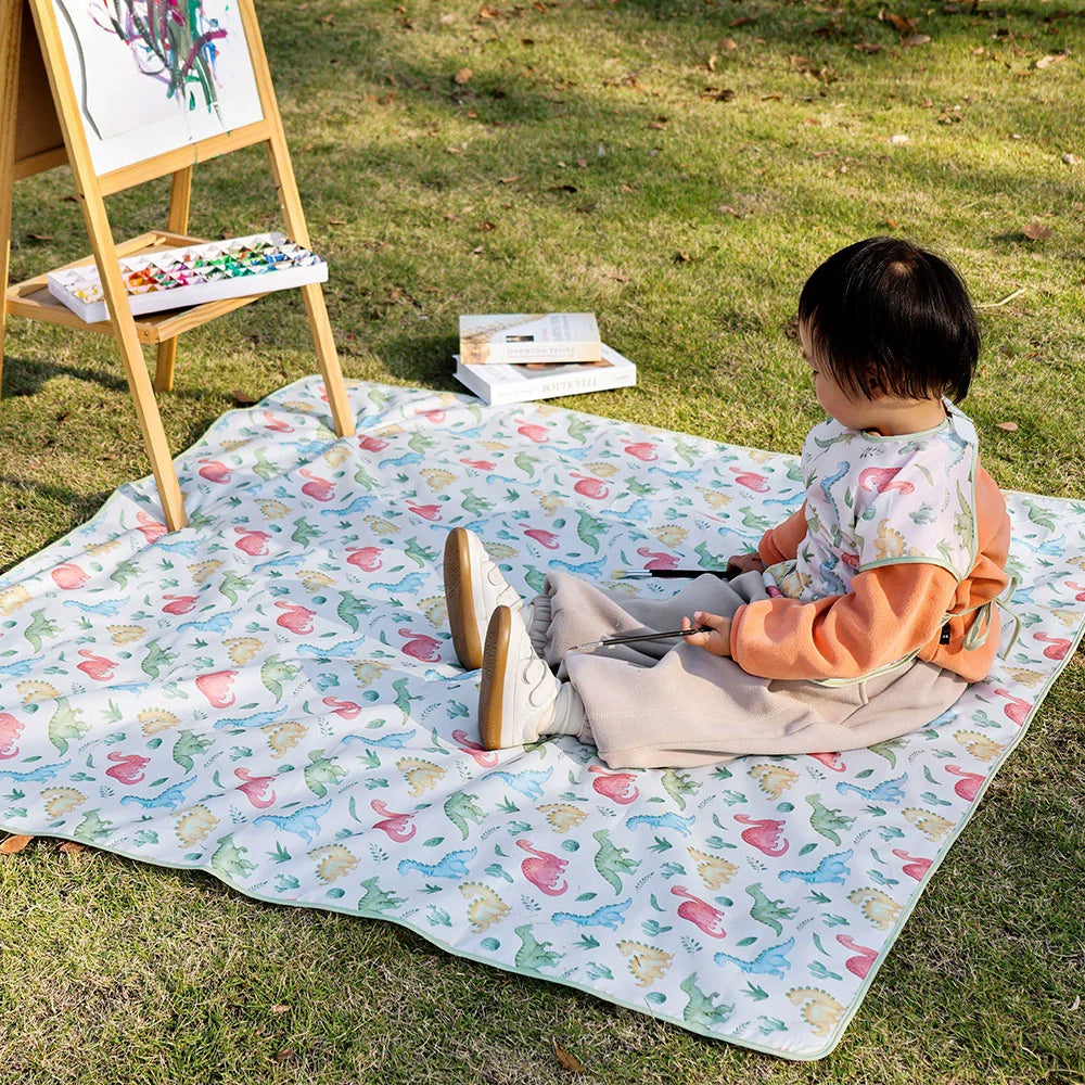 tapis imperméable anti dérapant voitures rayures dinosaures fleurs moderne enfantin blanc orange bleu vert
