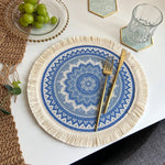 assiettes boho chic mandala feuilles points franges reutilisables antiderapantes isolation thermique respectueux environnement