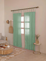 rideaux translucides texturés bohèmes vert menthe bleu 90x180cm 90x200cm tringle liens