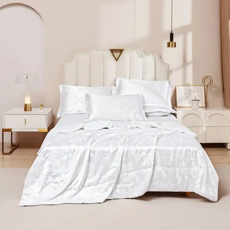 ensemble literie floral été vert eau blanc rose pâle moderne élégant microfibre lavable machine