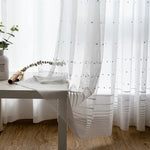 rideau blanc pois minimalist moderne transparent fenêtre extérieure nordic qualite haute