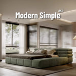 lit double vert olive velours moderne oreillers draps king size assemblage bois chambre
