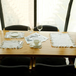 nappes dentelle table serviettes coton assiettes decoration mariage volants doux decoration table fête