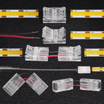 connecteur led transparent sans motif cob smd clip fixation câble raccordement pragmatique ip20 ip65