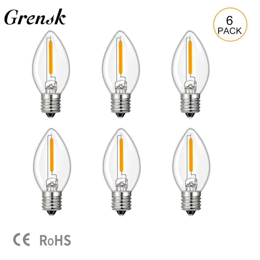 ampoule led filament doré transparente 0.5w e12 vintage 249 lumens 2700k