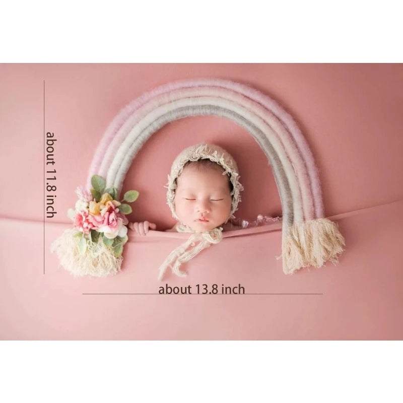 décoration murale arc ciel tassel boho chic rose gris blanc