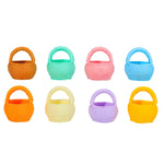 paniers tressés résine couleur jaune vert rose bleu blanc rustique décoration miniature maison poupée