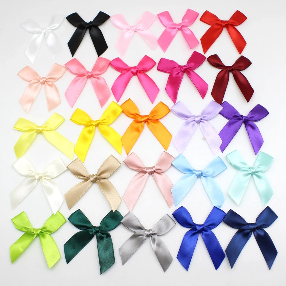 lot 50 nœuds ruban satiné multicolores décoration artisanale fête petite taille