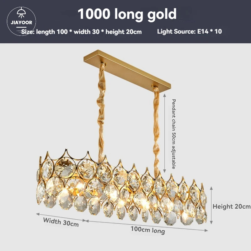 luminaire suspension cristal moderne luxe rond doré transparent salon salle manger chambre