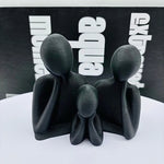 décoration abstraite couple enfant figurine moderne blanche noire minimaliste