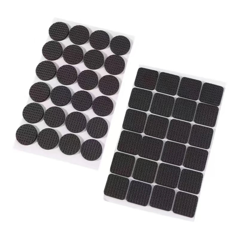 protecteurs pieds meubles adhésifs texturés motifs géométriques noirs pratiques utilitaires 96 pièces rond carré