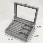 boîte bijoux velours blanc gris rose rangements boutons pression classique.storage box bijoux