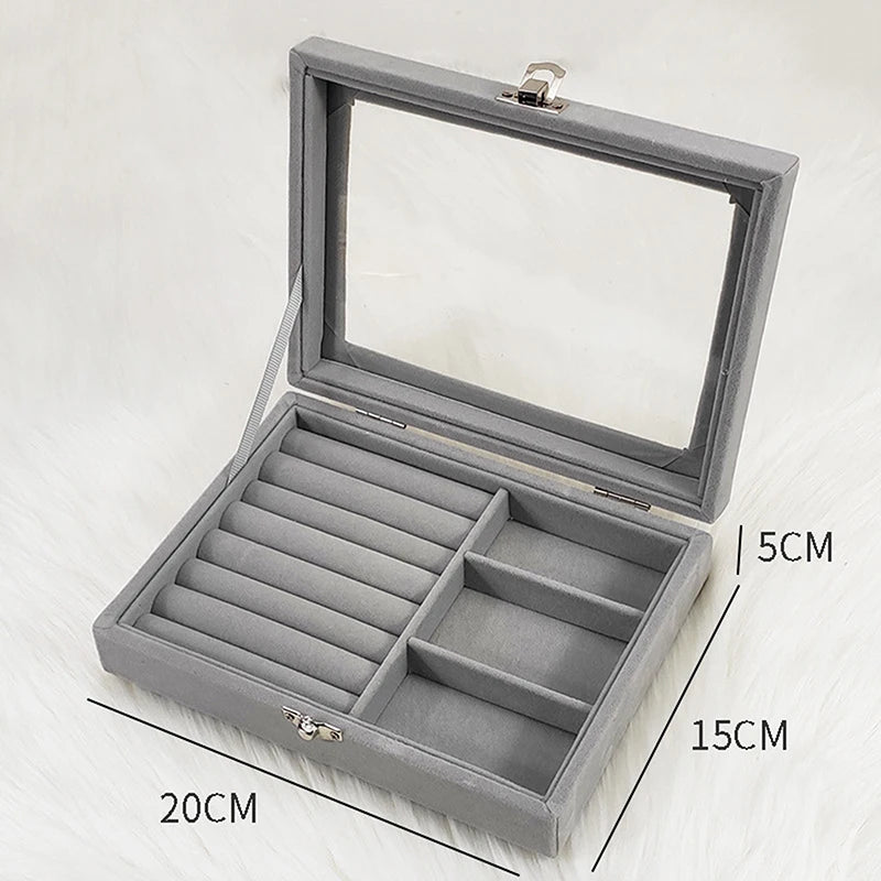 boîte bijoux velours blanc gris rose rangements boutons pression classique.storage box bijoux